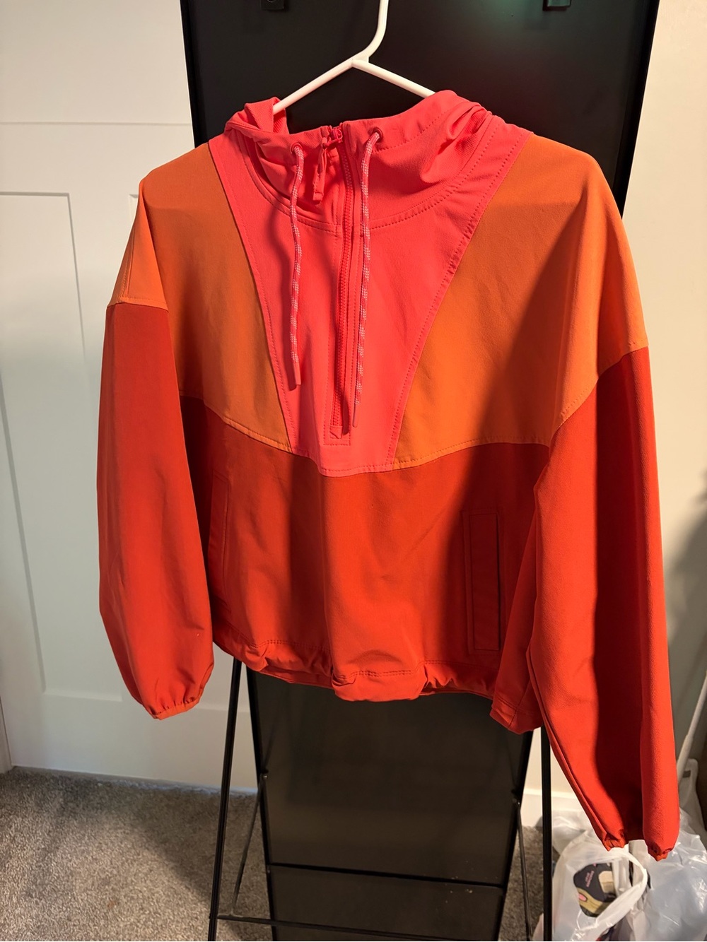 Old Navy Active Colorblock Hoodie in Coral and Orange